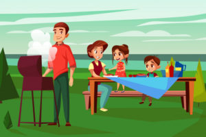 rodzina-przy-grilla-piknik-ilustracja-kreskowka-projekt-ojca-mezczyzna-smazyc-przy-bbq-grillem_33099-401